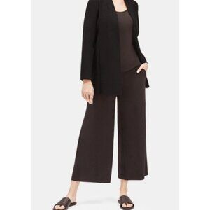 EILEEN FISHER LIGHTWEIGHT WASHABLE BLACK CREPE JACKET SIZE MEDIUM NEW 288.00